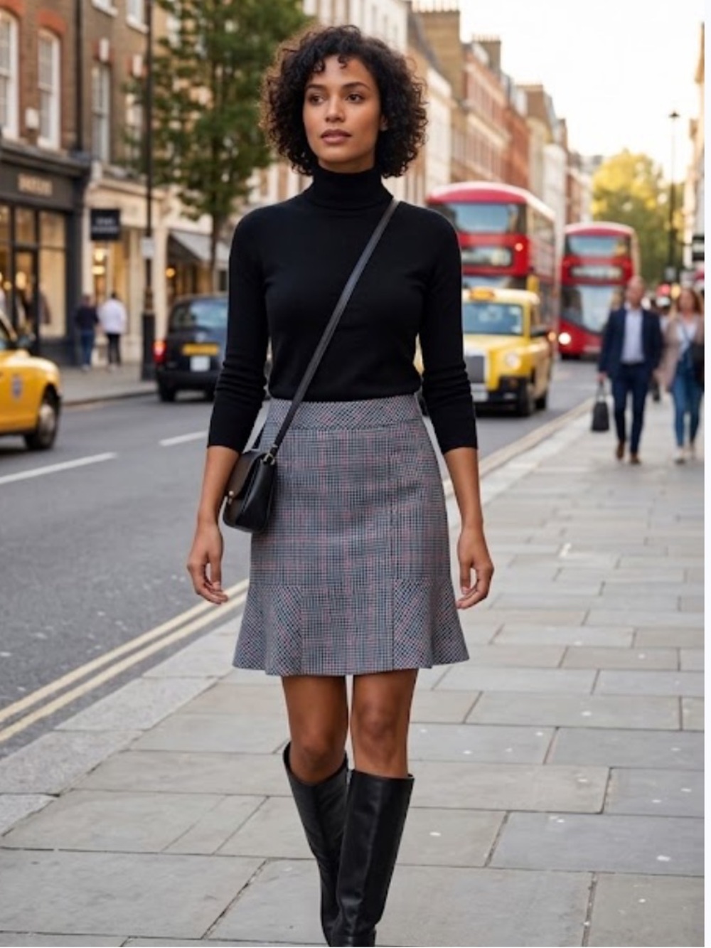 NWOT etcetra Tweed Detail Wool Blend Skirt Mini Plaid Check SZ-6